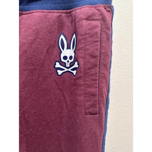 Psycho Bunny Brushed Fleece Jogger Pant mens XL red blue - Picture 2 of 6